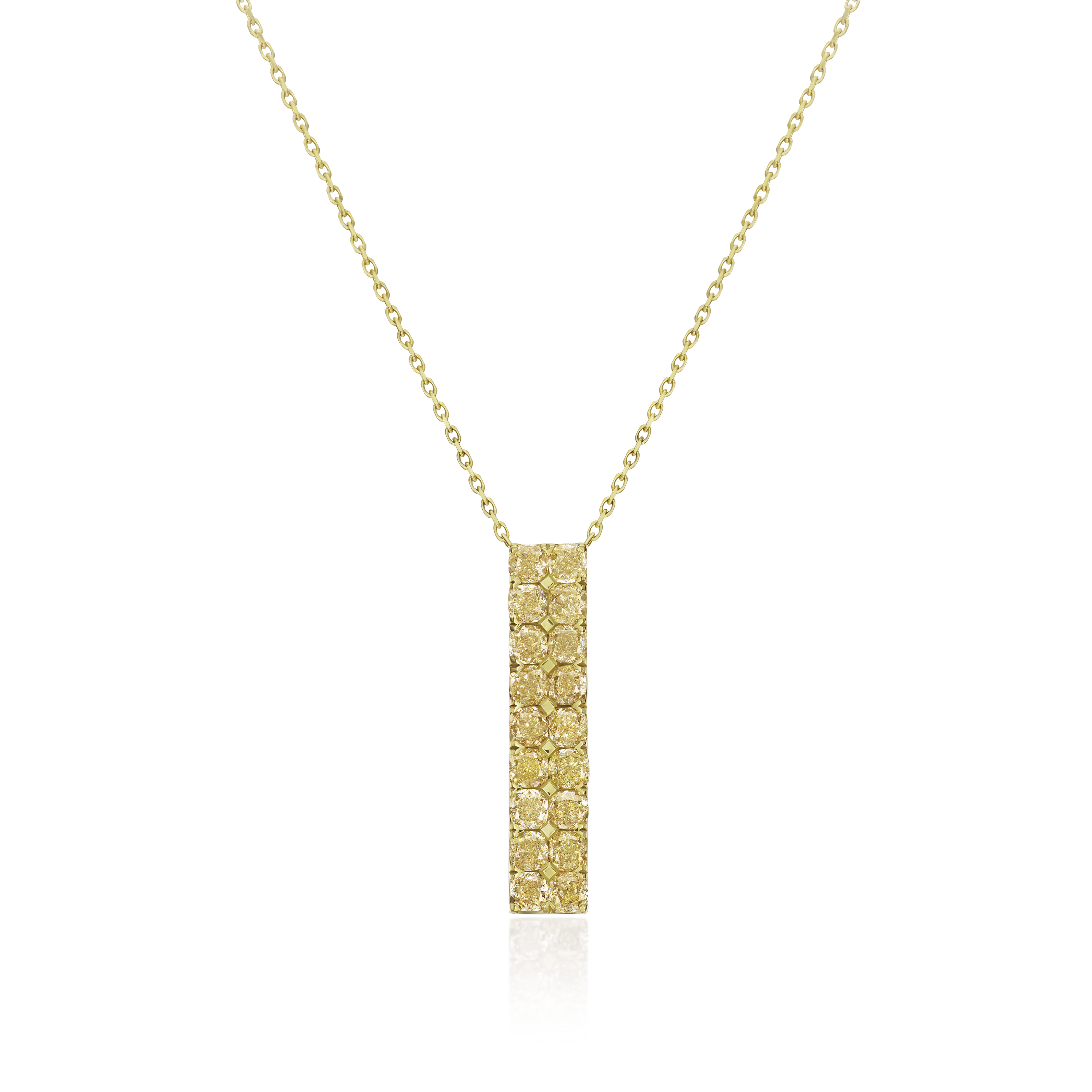 Gold Bar 6.84cts Yellow Diamond Pendant