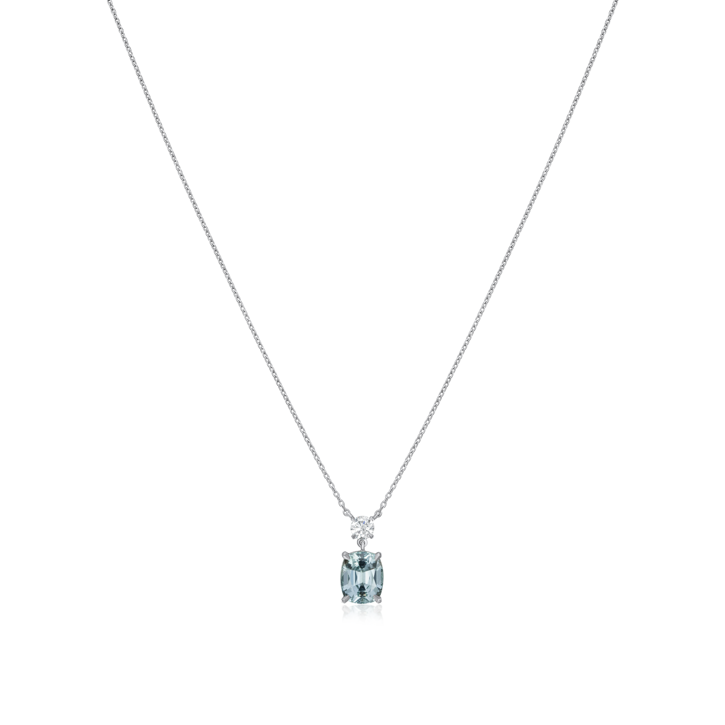 1.54cts Aquamarine and Diamond Pendant