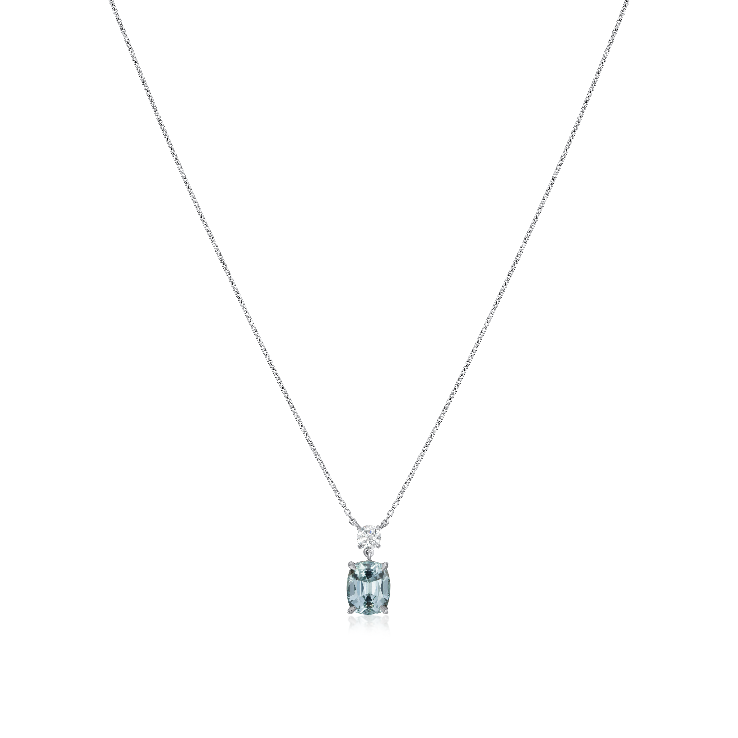 1.54cts Aquamarine and Diamond Pendant