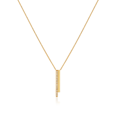 Skyline Collection Two Row Diamond Set 18ct Yellow Gold Pendant