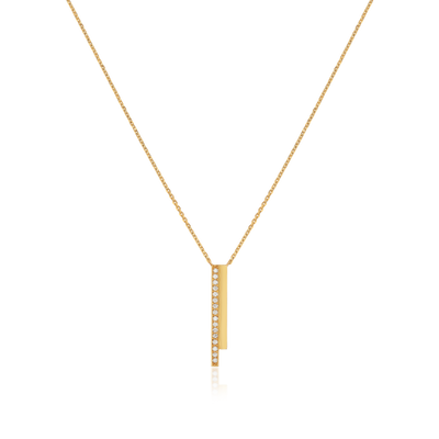 Skyline Collection Two Row Diamond Set 18ct Yellow Gold Pendant