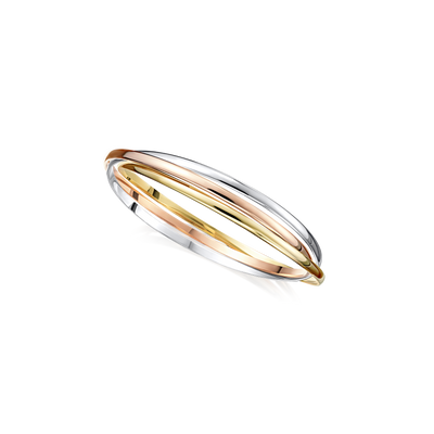 Russian Three Colour 9ct Gold Bangle