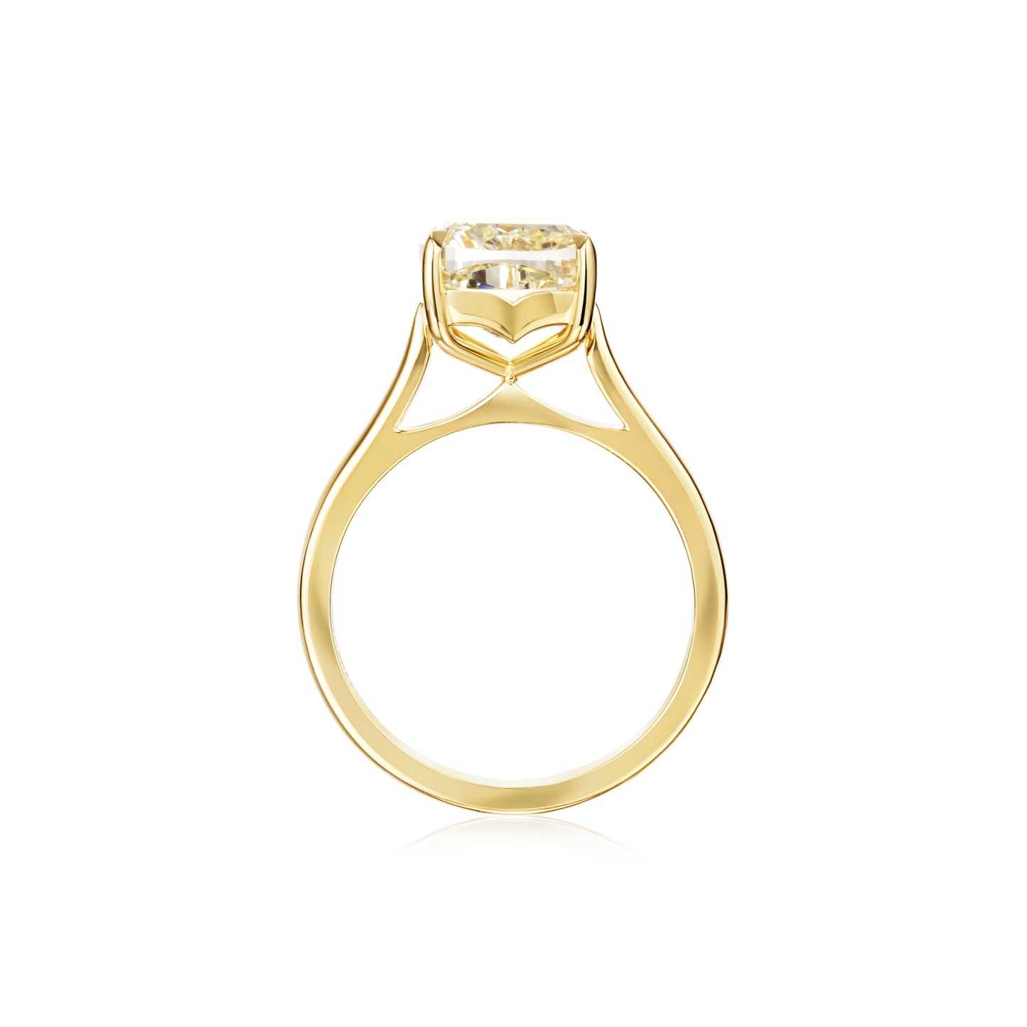 4.09cts Cushion-Cut Fancy Yellow Diamond Ring