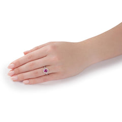 1.37cts Pink Sapphire and Diamond Cluster Ring