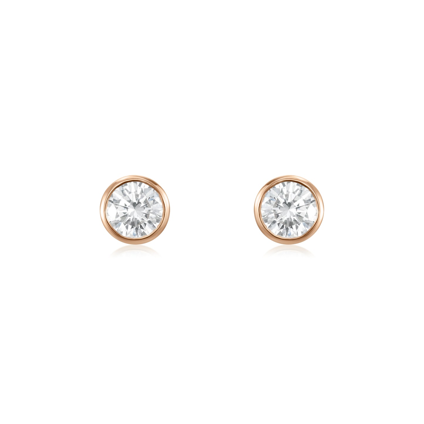 1.00ct Round Brilliant-Cut Spectacle-Set Diamond Stud Earrings