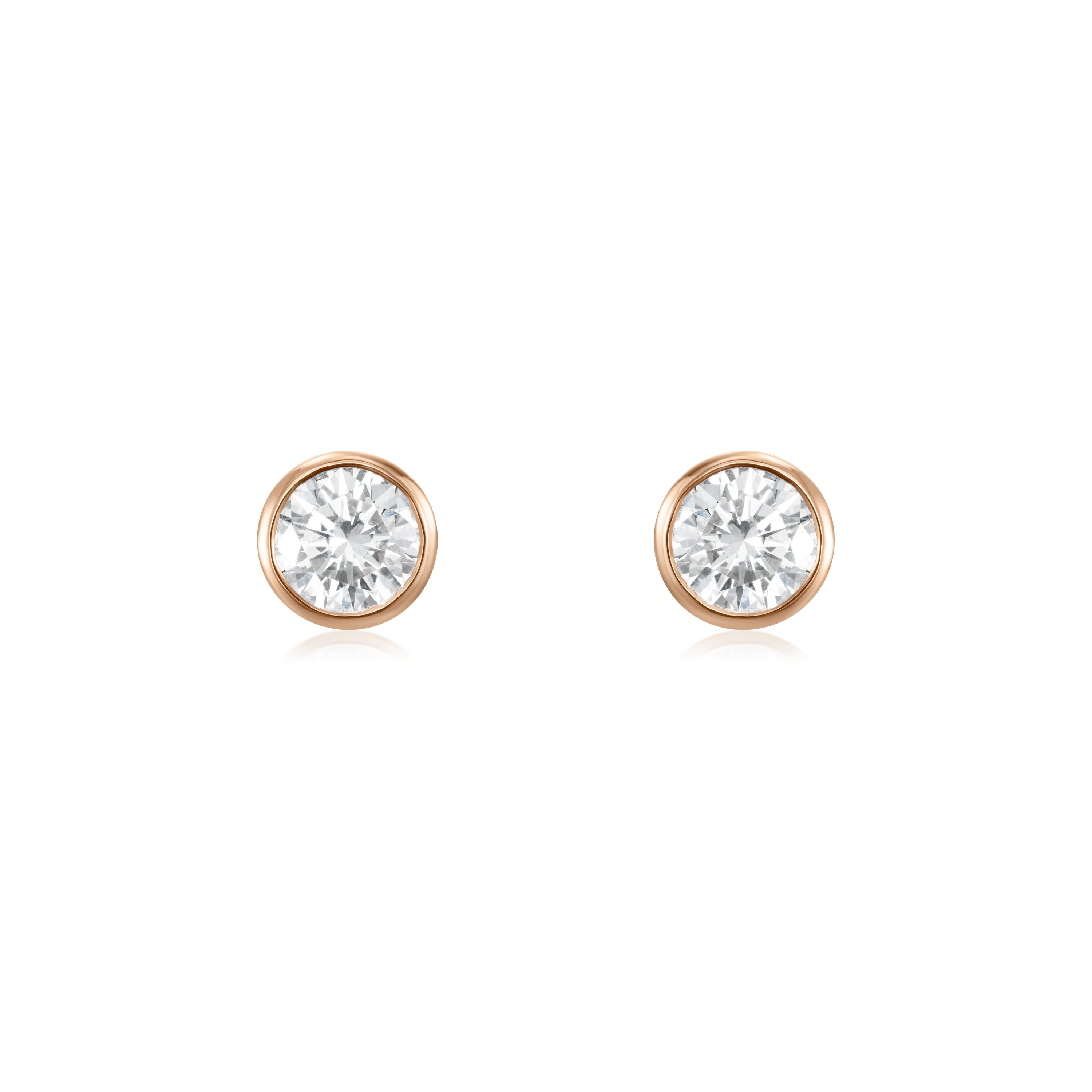 1.00ct Round Brilliant-Cut Spectacle-Set Diamond Stud Earrings