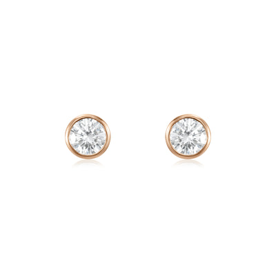 1.00ct Round Brilliant-Cut Spectacle-Set Diamond Stud Earrings