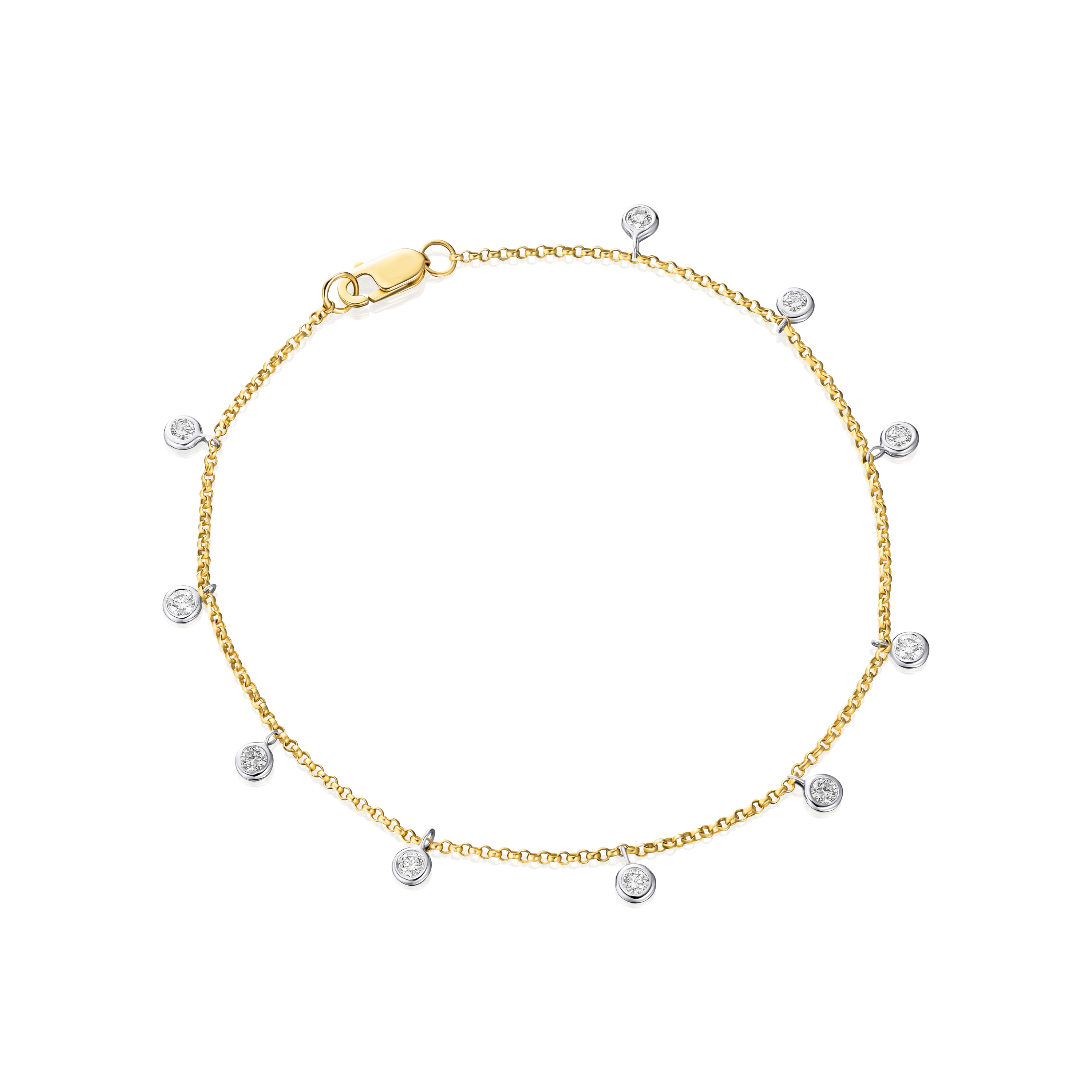 18ct Yellow Gold Spectacle Set Diamond Bracelet