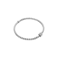 Eka Flex'it 18ct White Gold Bracelet With Three Pavé Diamond Rondels