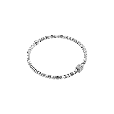 Eka Flex'it 18ct White Gold Bracelet With Three Pavé Diamond Rondels