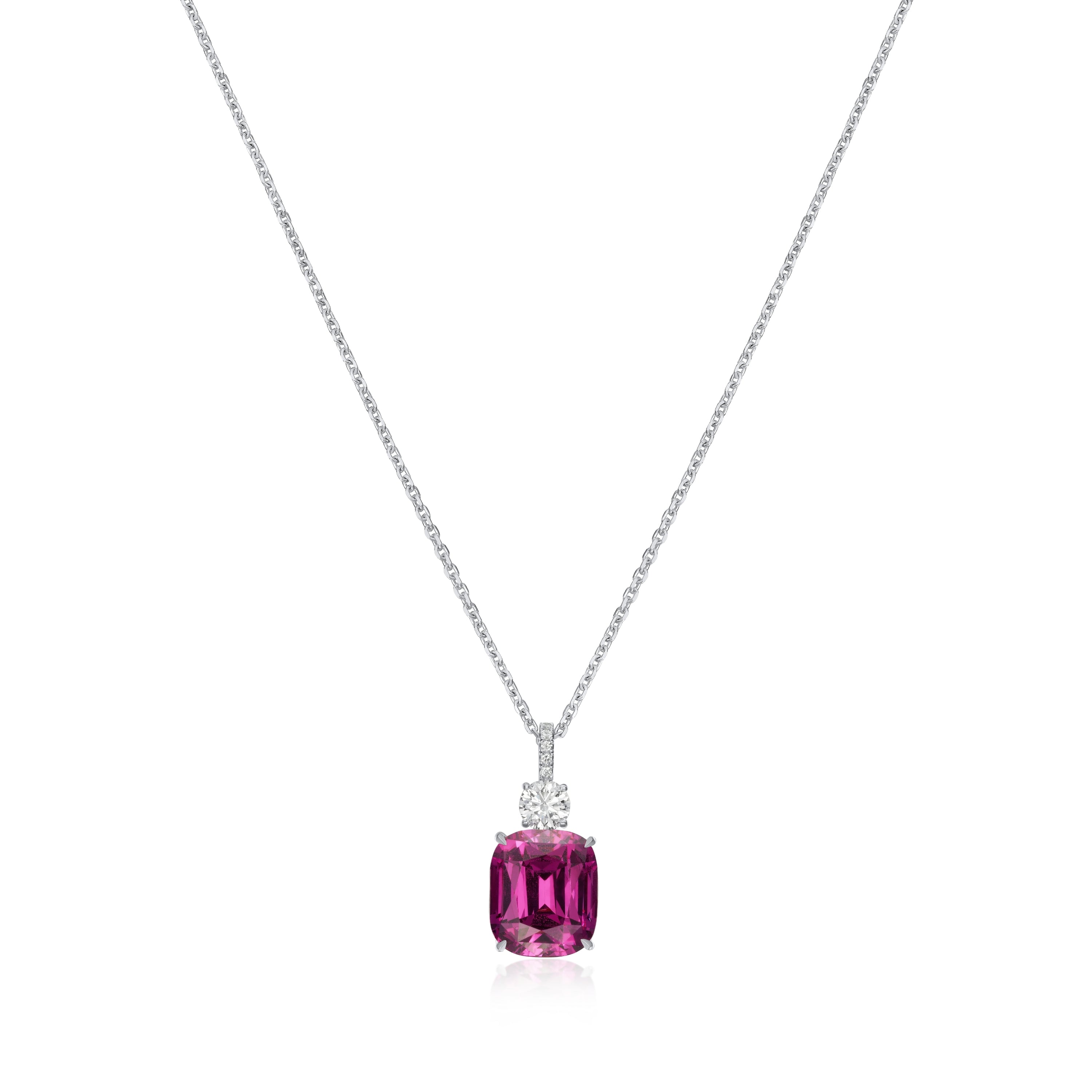 9.28cts Rhodolite Garnet and Diamond Pendant