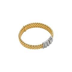 Panorama Flex'It 18ct Yellow Gold Bracelet With Diamond Set Rondels