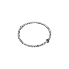 Eka 18ct White Gold Bracelet With A Pavé Set Black Diamond Rondel