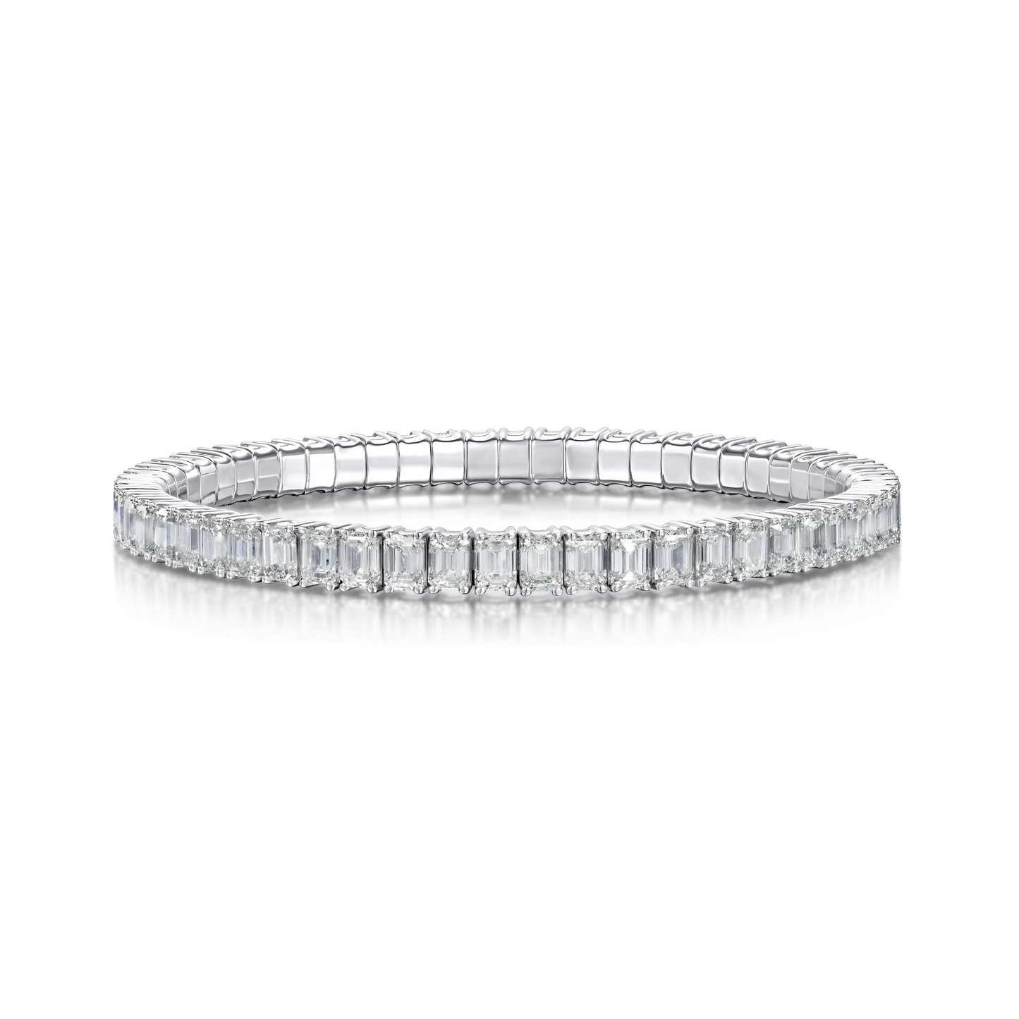 13.46cts Emerald Cut Diamond Set Flexi Bracelet