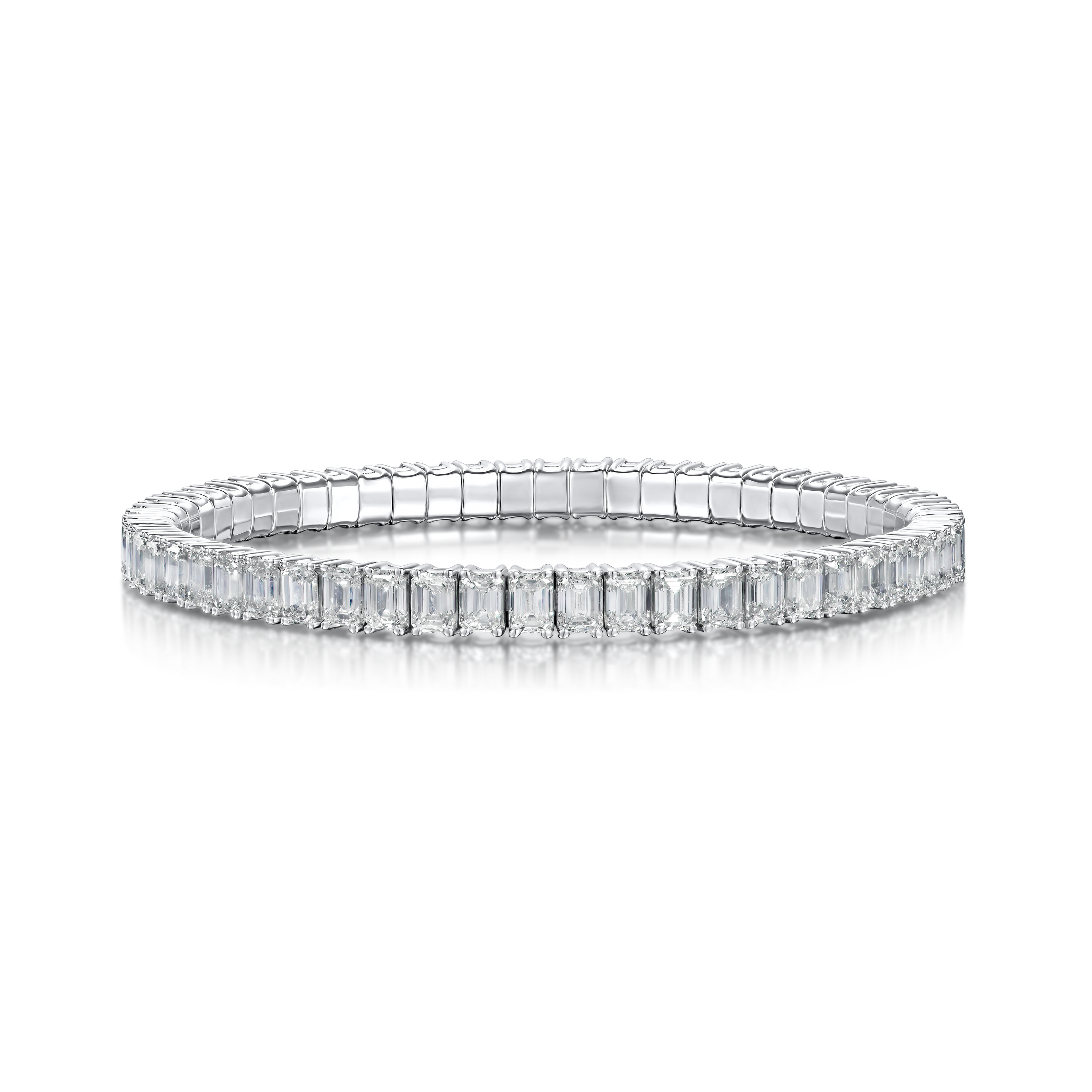 13.46cts Emerald Cut Diamond Set Flexi Bracelet