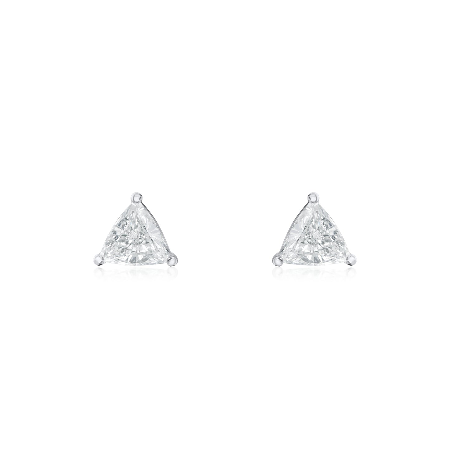 1.58cts Trilliant Cut Diamond Stud Earrings