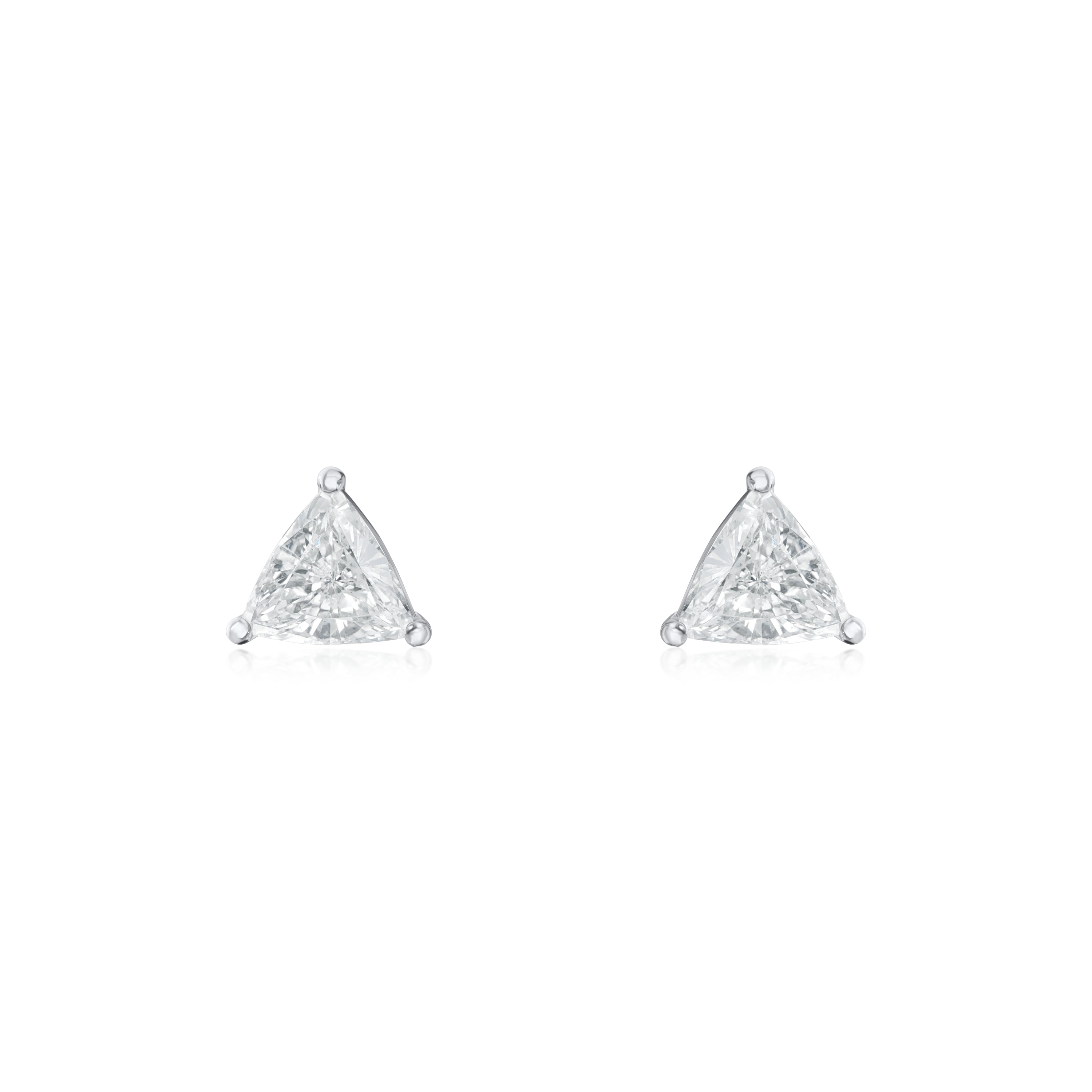 1.58cts Trilliant Cut Diamond Stud Earrings