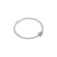 Eka Flex'it 18ct White Gold Bracelet With Three Pavé Diamond Rondels