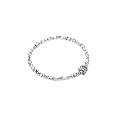 Eka Flex'it 18ct White Gold Bracelet With Three Pavé Diamond Rondels