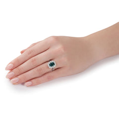 2.18cts Indicolite Tourmaline and Diamond Ravello Cluster Ring