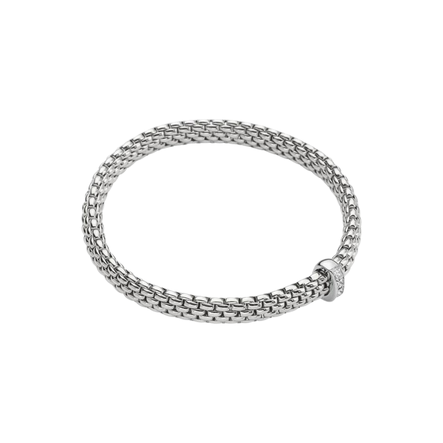 Vendome Flex'it 18ct White Gold Bracelet With A Diamond Set Rondel
