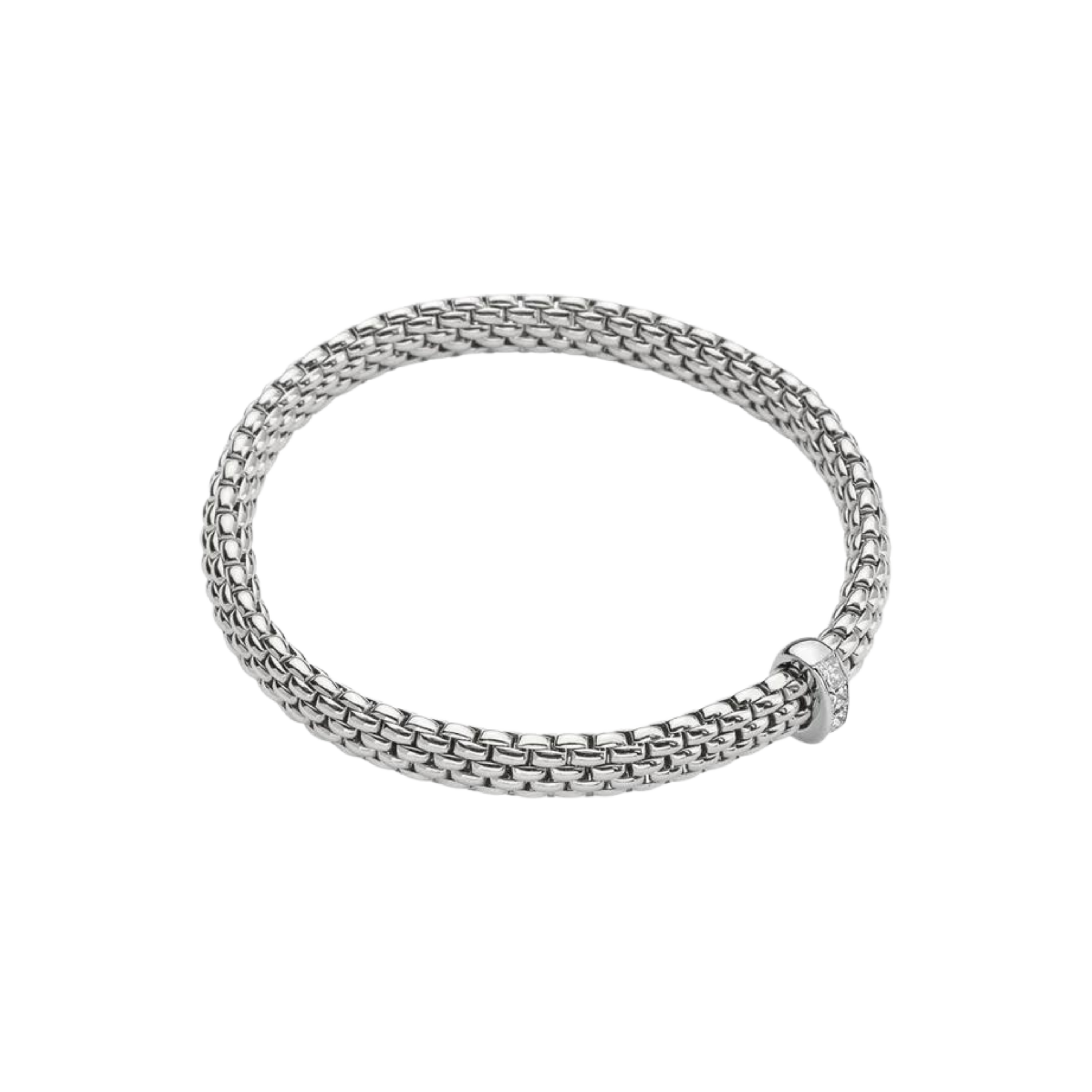 Vendome Flex'it 18ct White Gold Bracelet With A Diamond Set Rondel
