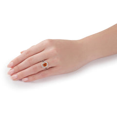 3.21cts Mandarin Garnet and Diamond Ravello Cluster Ring