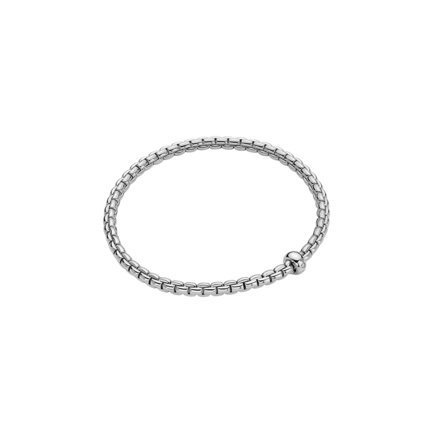 Eka Flex'it 18ct White Gold Bracelet With A Diamond Set Rondel