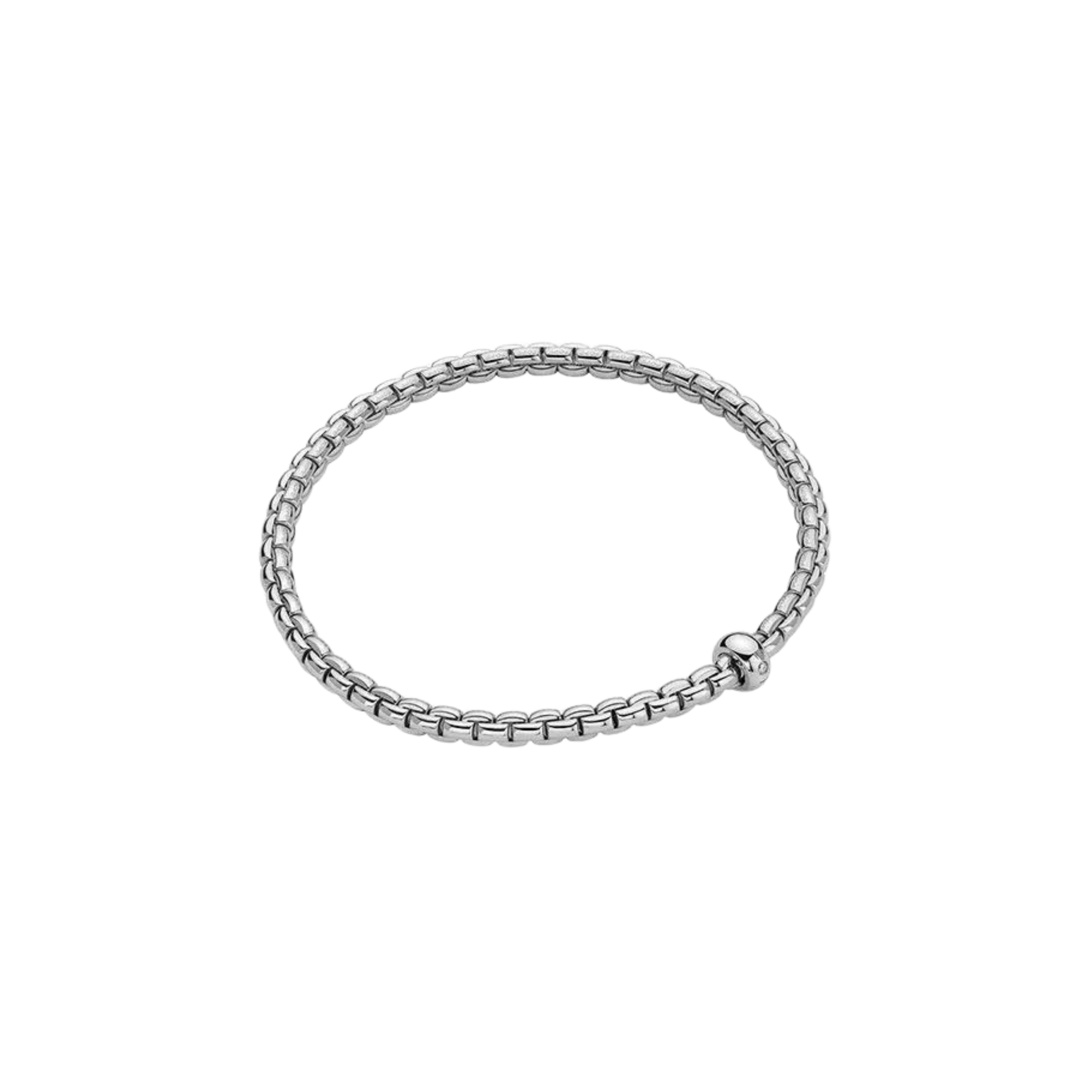 Eka Flex'it 18ct White Gold Bracelet With A Diamond Set Rondel