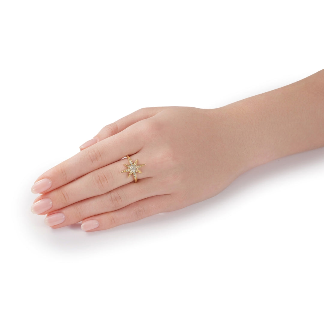 Sienna Collection 18ct Yellow Gold Diamond Set Star Ring