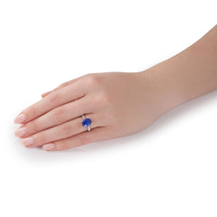 5.60cts Colour Change Sapphire and Diamond Ring