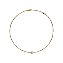 Eka 18ct Yellow Gold Necklace With Three Pavé Diamond Rondels