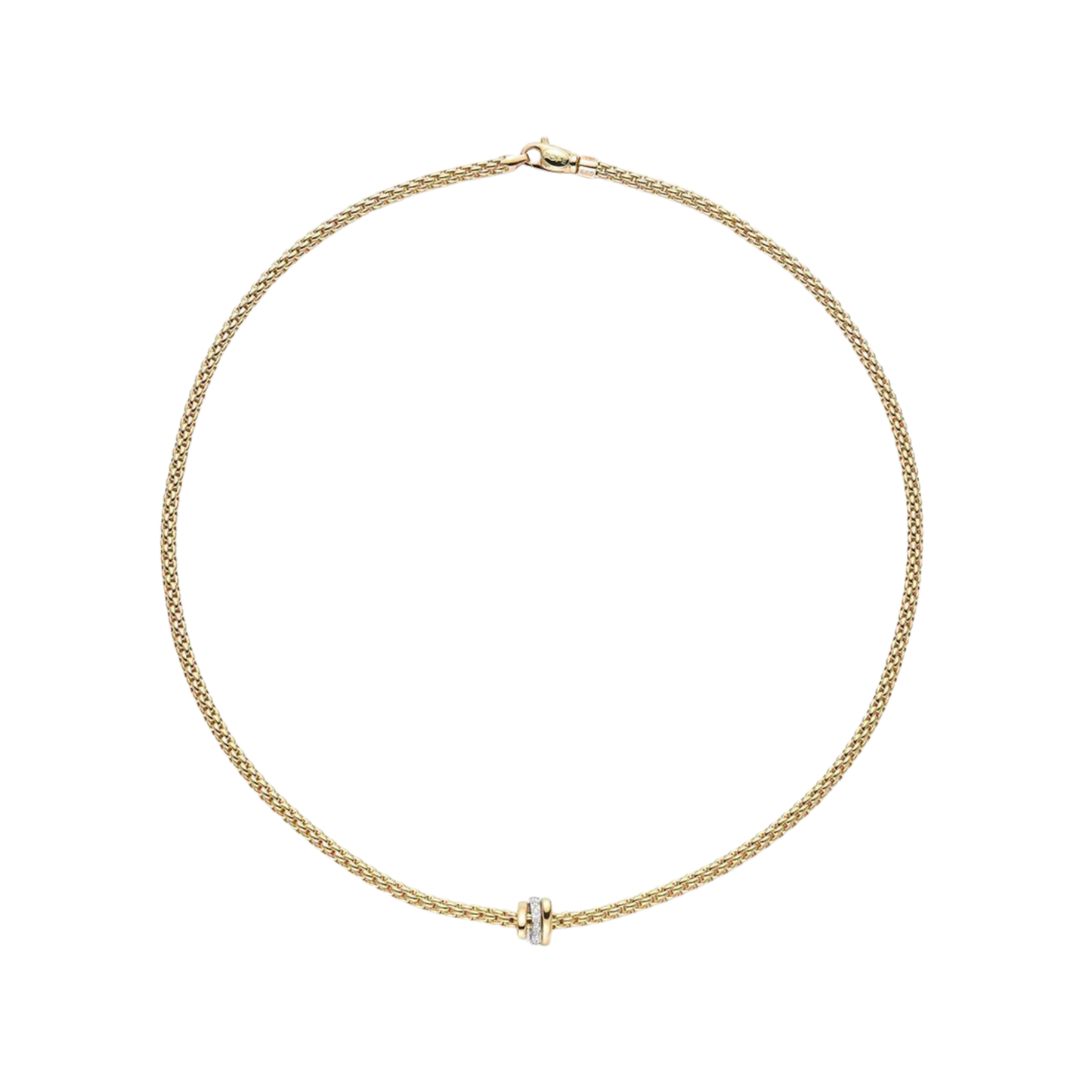 Prima Flex'it 18ct Yellow Gold Necklace With A Diamond Set Rondel