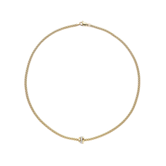 Prima Flex'it 18ct Yellow Gold Necklace With A Diamond Set Rondel