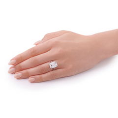 8.05cts Emerald Cut Diamond Platinum Ring