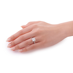 4.02cts Princess Cut Diamond Engagement Ring