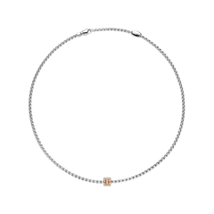 Eka Flex'It 18ct White Gold Necklet With Three Pavé Diamond Rondels