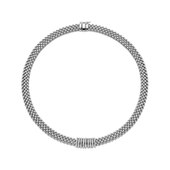 Panorama Flex'It 18ct White Gold Necklet With Diamond Set Rondels