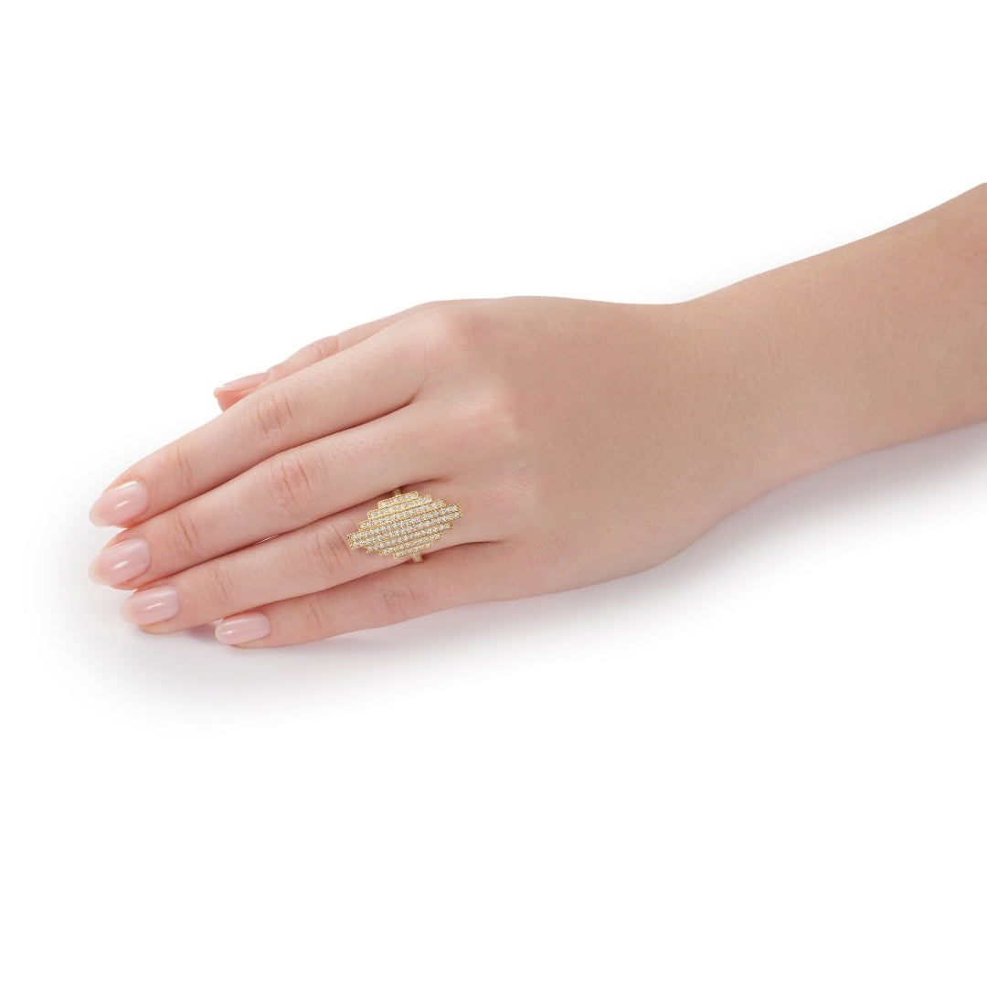 Skyline Collection Diamond Set 18ct Yellow Gold Cocktail Ring