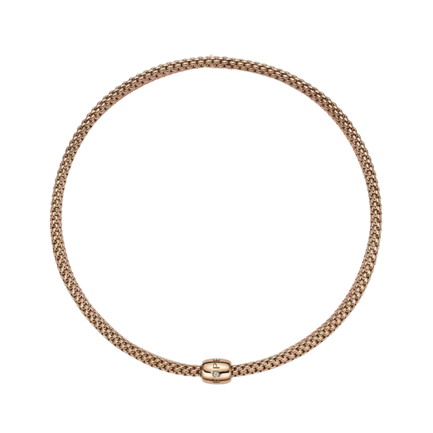Solo 18ct Rose Gold Necklace With A Diamond Set Clasp