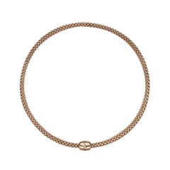 Solo 18ct Rose Gold Necklace With A Diamond Set Clasp