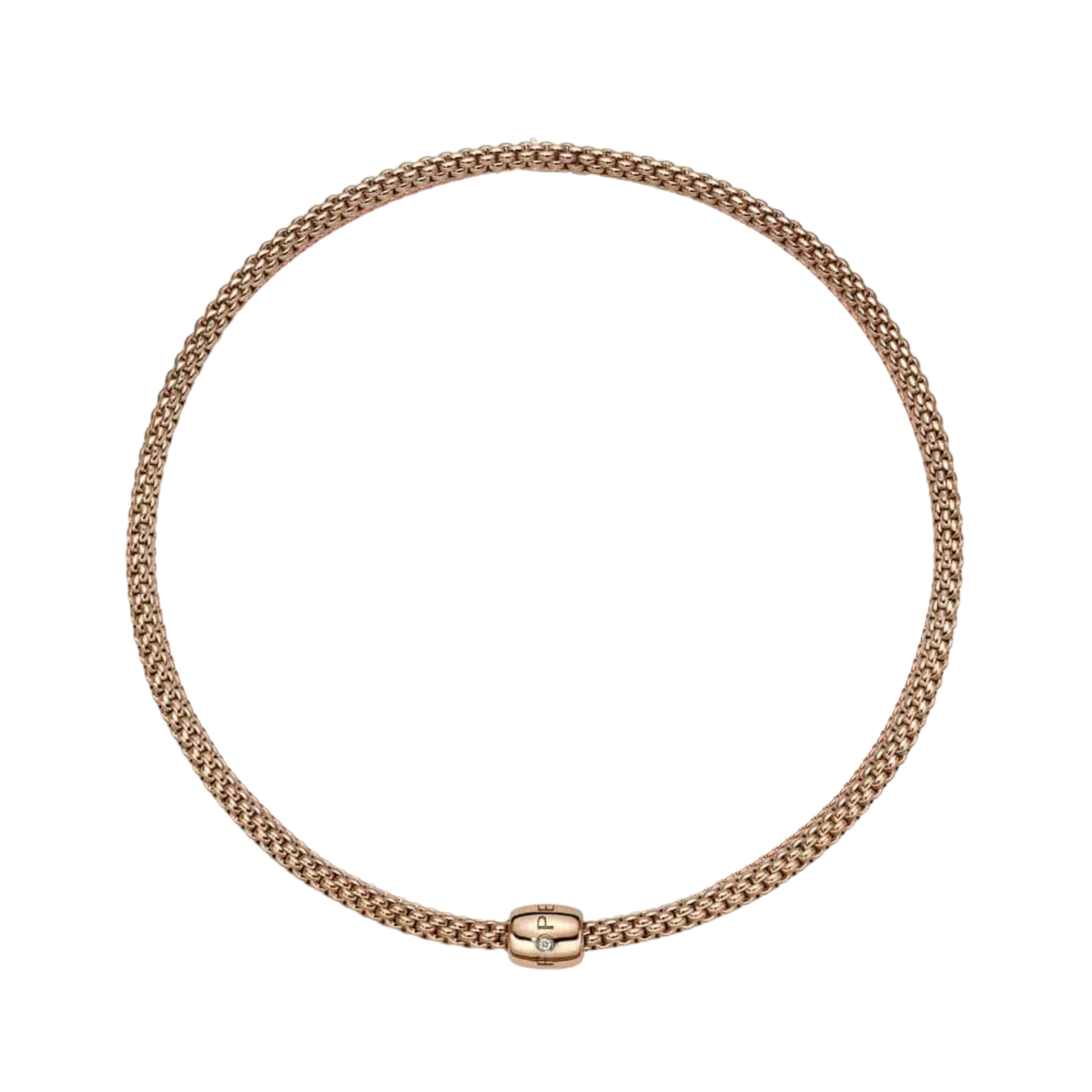 Solo 18ct Rose Gold Necklace With A Diamond Set Clasp