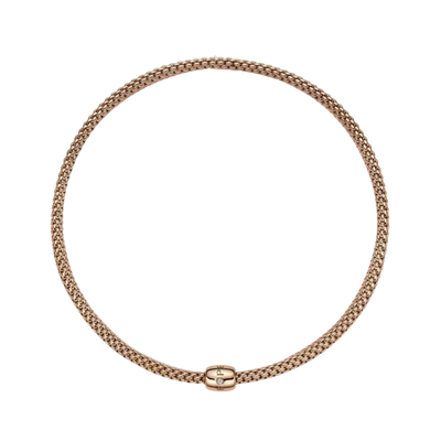 Solo 18ct Rose Gold Necklace With A Diamond Set Clasp