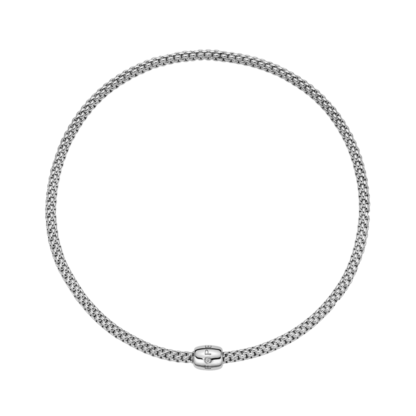 Solo 18ct White Gold Necklace With A Diamond Set Clasp