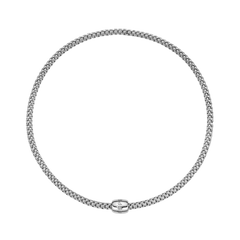 Solo 18ct White Gold Necklace With A Diamond Set Clasp