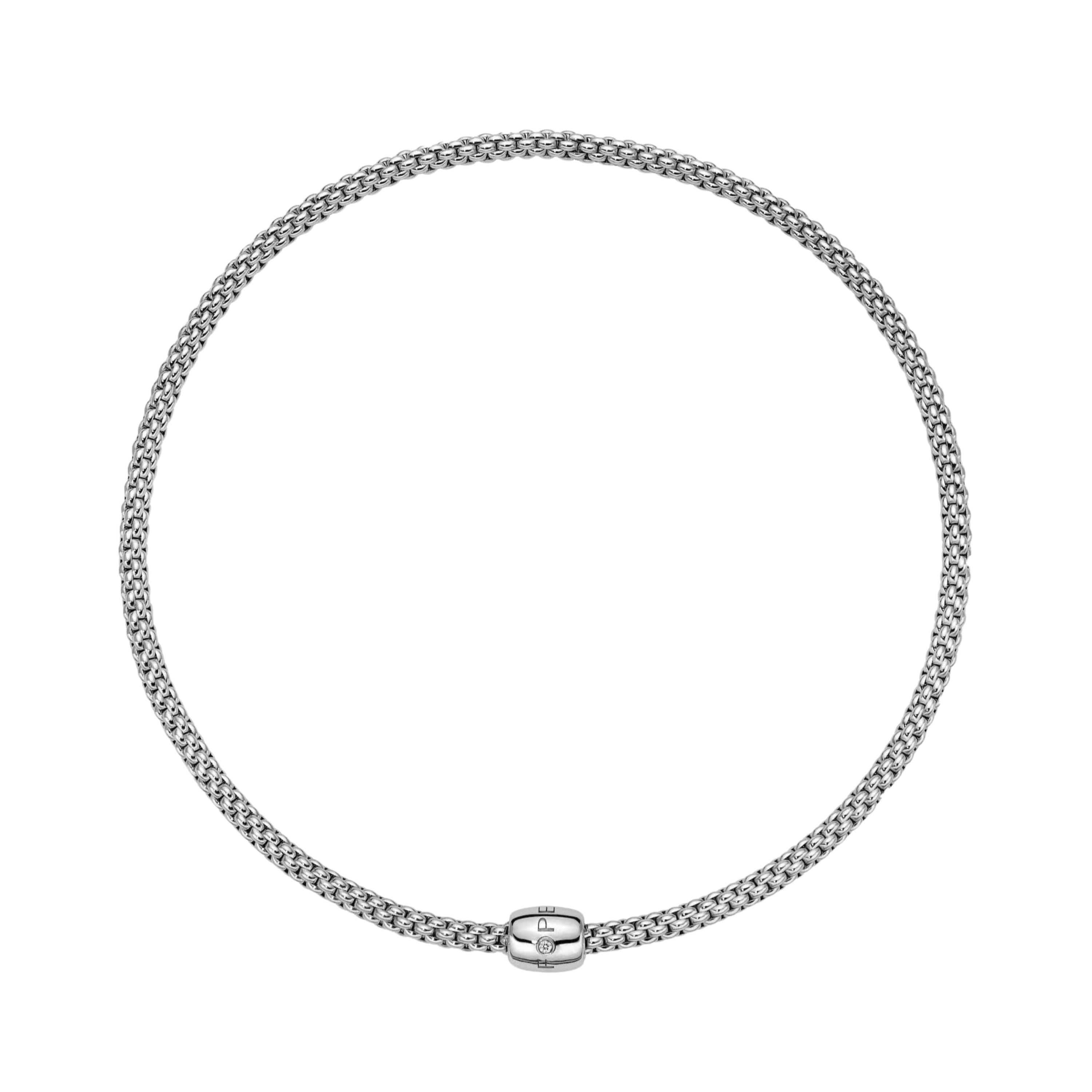 Solo 18ct White Gold Necklace With A Diamond Set Clasp
