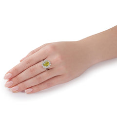 4.41cts Chrysoberyl and Diamond Ravello Cluster Ring