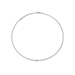 Eka 18ct White Gold Necklace With A Grain Set Diamond Rondel