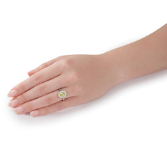 1.07cts Fancy Intense Green-Yellow Diamond Ravello Cluster Ring