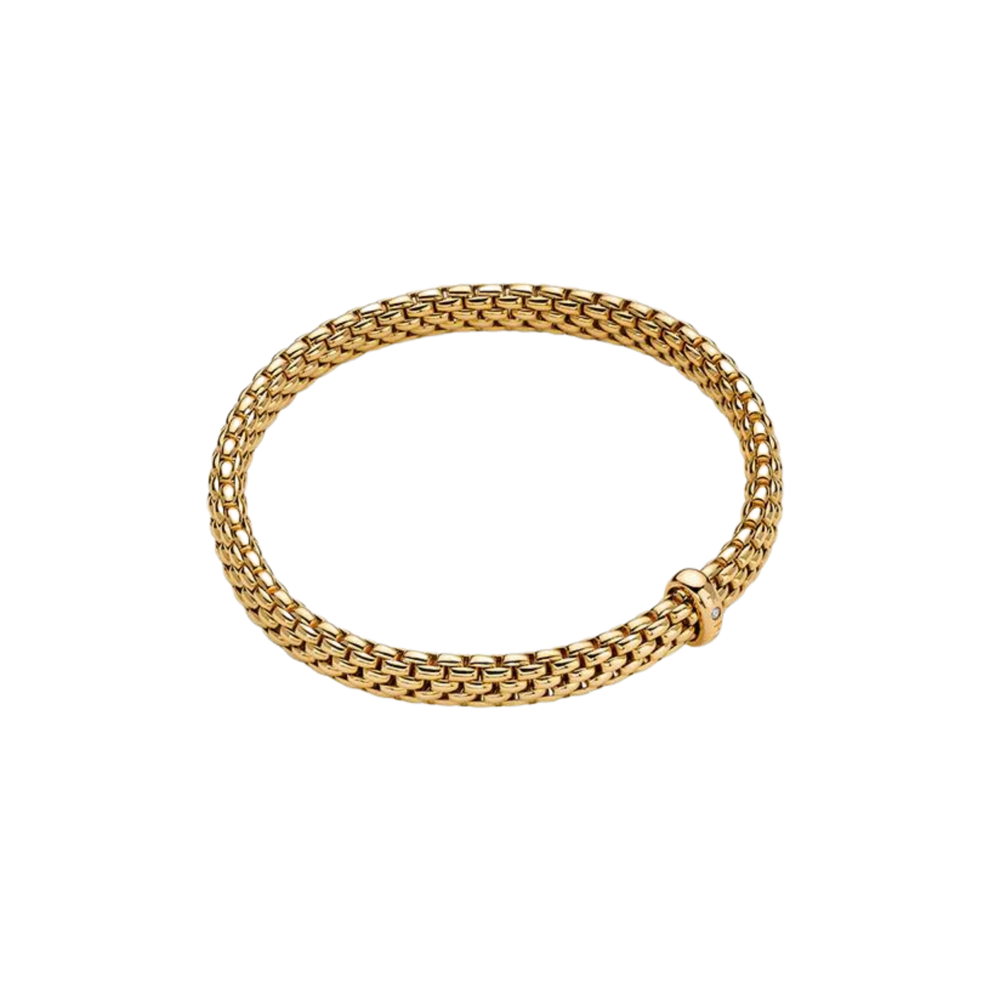 Vendome Flex'it 18ct Yellow Gold Bracelet With A Diamond Set Rondel